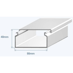 Магистральный короб Efapel Серия 13 80х40, без перегородок, белый