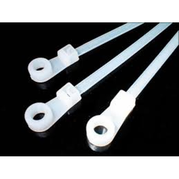 Стяжки кабельные под винт Hyperline, 4,8х200 мм, 100 шт, цвет: белый