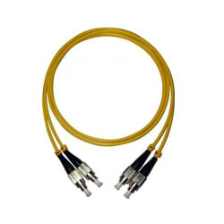 Коммутационный шнур оптический NTSS Tight Buffer, Duplex FC/FC, OS2 9/125, PVC, 3м, чёрный хвостовик, цвет: жёлтый