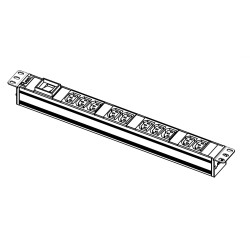 Блок силовых розеток Rem Rem-10, горизонтальный, IEC 60320 C13 х 10, вход IEC 320 C14, 1U, 484х45х45 (ШхГхВ), 10А, выключатель, чёрный, без шнура