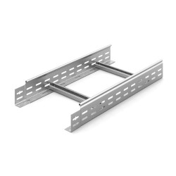 Лестничный лоток DKC, трубчатый борт, усиленный, перфорированный, 300х50х6000 (ШхВхД), толщина: 1,5 мм, сталь, горячий цинк