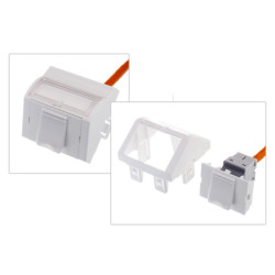 Лицевая панель розеточная Nexans LANmark, 1х snap-in, 45x45, 45x45, угловая, цвет: белый