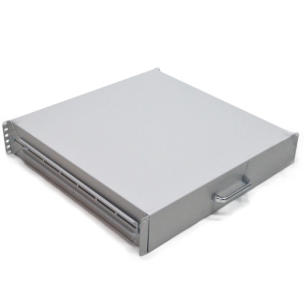 Полка для документации Canovate, перфорированная, выдвижной ящик, 3U, 483х500 (ШхГ), нагрузка до 35 кг, для шкафов и стоек Canovate, цвет: серый