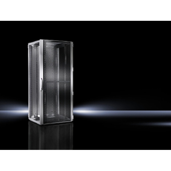 Шкаф телекоммуникационный напольный Rittal TS IT, 47U, 2200х600х1200 (ВхШхГ), дверь: стекло, задняя дверь: двойная распашная, перфорация, цвет: серый, (5515120)