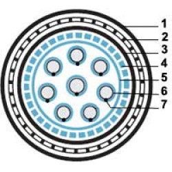 Кабель интерфейсный промышленный Hyperline, SF/UTP, 8 пар., кат. 5е, PVC-PE, 1м, снаружи зданий, цвет: чёрный, D 17,3