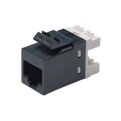 Модуль универсальный AMP, keystone, 1хRJ45, 180°, кат. 6, неэкр., 1 шт, цвет: чёрный, без пылезащитной крышки