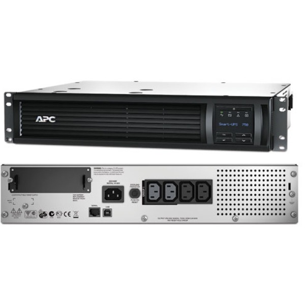ИБП APC Smart-UPS, 750ВА, линейно-интерактивные, в стойку, 432х406х89 (ШхГхВ), 230V, 2U, однофазный, Ethernet, (SMT750RMI2U)