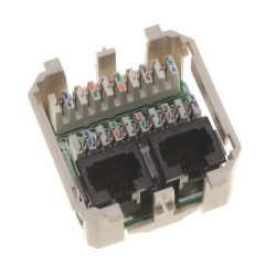 Модуль розеточный Nexans LANmark-5, 45x45, 2хRJ45, кат. 5e, PCB, неэкр., цвет: белый