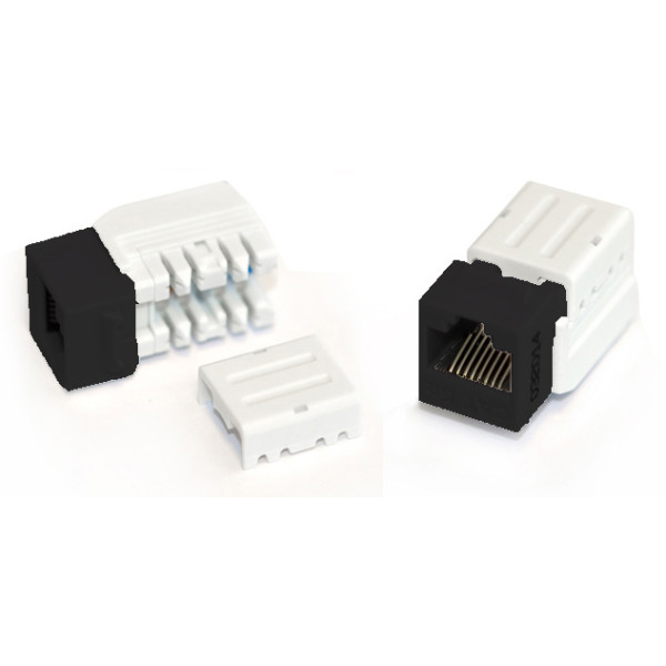 Модуль универсальный Hyperline, keystone, 1хRJ45, 90°, кат. 5е, неэкр., 1 шт, цвет: чёрный, заделка с помощью ne-tool