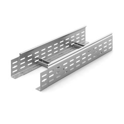 Лестничный лоток DKC, трубчатый борт, стандартный, перфорированный, 200х100х3000 (ШхВхД), толщина: 1,5 мм, нерж. сталь, Inox 304