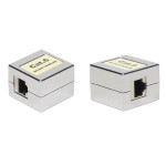 Проходной адаптер (coupler) Hyperline, RJ45(8p8c), кат. 6, экр., цвет: белый