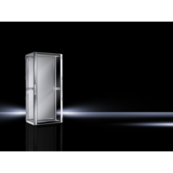 Шкаф телекоммуникационный напольный Rittal TS IT, IP55, 42U, 2000х600х1000 (ВхШхГ), дверь: стекло, задняя дверь: двойная распашная, перфорация, цвет: серый, (5508790)