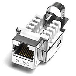 Модуль универсальный Hyperline, keystone, 1хRJ45, 90°, кат. 6, экр., 1 шт, цвет: белый, заделка без инструмента