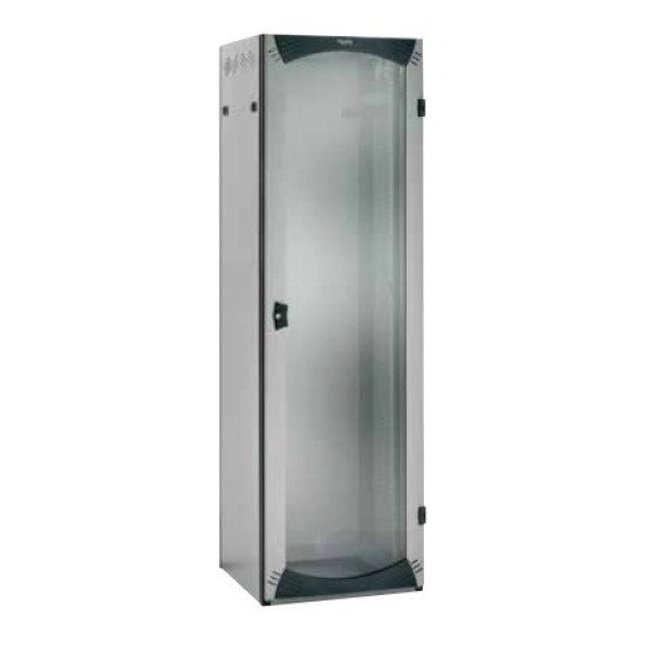 Шкаф телекоммуникационный напольный Schneider Electric, 42U, 2000х600х600 (ВхШхГ), дверь: стекло, цвет: серый, (NSYVDA42U66E)