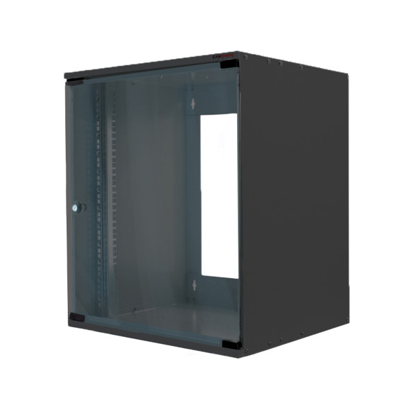Шкаф телекоммуникационный настенный Canovate SOHO, 19, 6U, 350х500х450 (ВхШхГ), дверь: стекло, разборный, цвет: чёрный