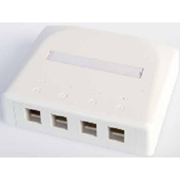 Коробка для настенного монтажа AMP, внешняя, 4 модуля, цвет: белый, размер наружный: 116х142х38