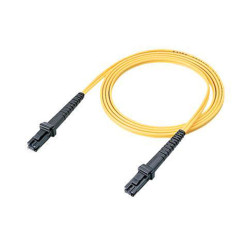 Коммутационный шнур оптический Hyperline, Duplex MTRJ/MTRJ (UPC), OS2 9/125, LSZH, 2м, d 2мм, чёрный хвостовик, цвет: жёлтый