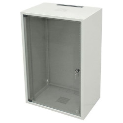 Шкаф телекоммуникационный настенный Zpas SJ2, 19, 18U, 871х600х600 (ВхШхГ), дверь: стекло, сварной, цвет: серый
