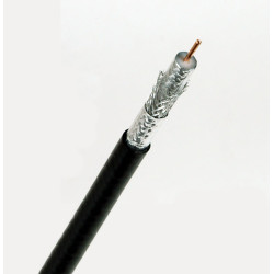 Кабель коаксиальный Hyperline RG11, PVC, двухслойный экран (100% + 60%), 75 Ом, 500 м, цвет: чёрный, d 1,63