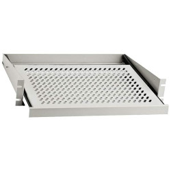 Полка Zpas, перфорированная, выдвижн., консольная, 2U, 450х365 (ШхГ), нагрузка до 20 кг, для шкафов и стоек, цвет: серый