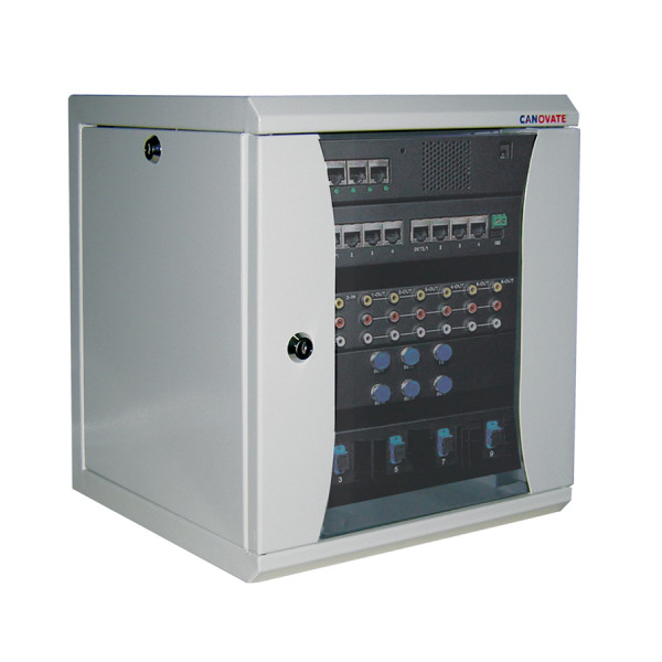 Шкаф телекоммуникационный настенный Canovate SOHO, 10, 6U, 350х350х310 (ВхШхГ), дверь: стекло, разборный, цвет: серый