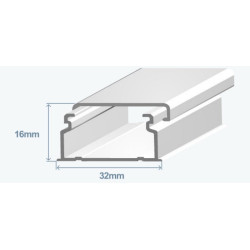 Мини-канал Efapel Серия 10 32х16, с самоклеющейся основой, без перегородок, белый